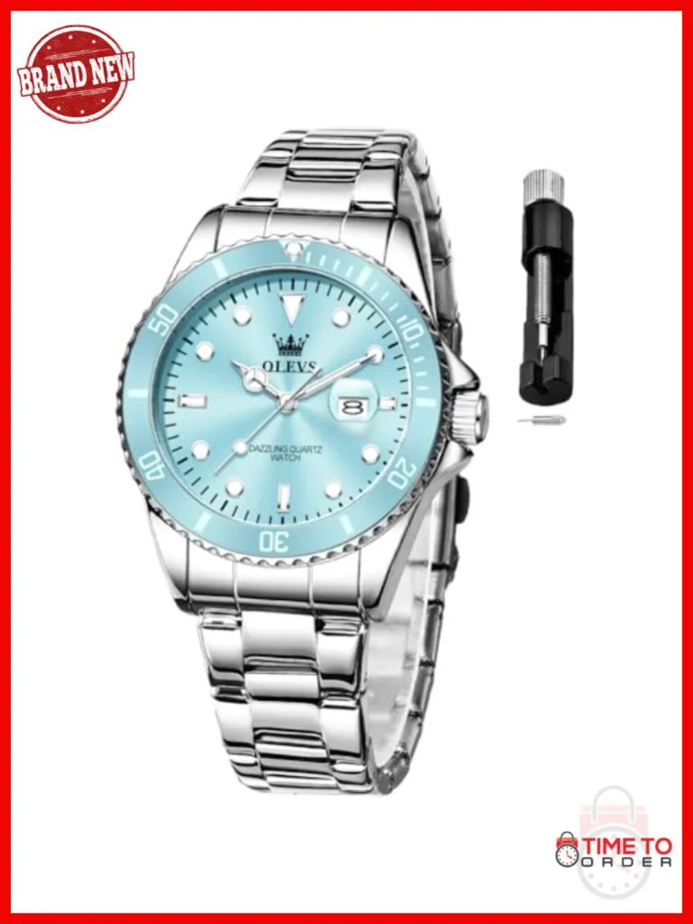 Classic Dress Watch Analog Quartz Stainless Steel Waterproof Luminous Day Date